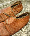 Replica turn shoes hand sewn from traditionally oak bark tanned and hand dressed leather. Size: approx. 300mm long